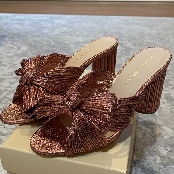 Loeffler Randall Penny Knotted Candy Stripe Mules - Picture 3 of 12